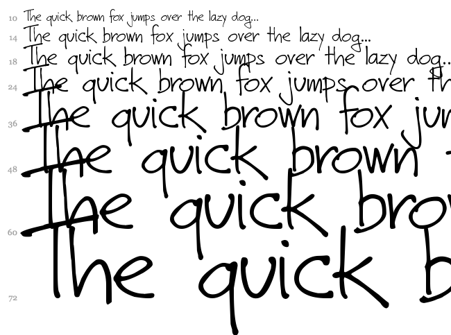 DJB Zora Prints font waterfall